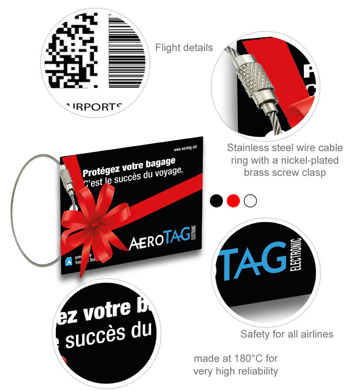 Carte d'identification universelle Aerotag pour bagage en soute